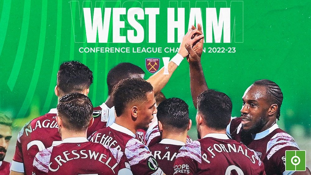 West Ham win the Conference League title 2022-23. BeSoccer
