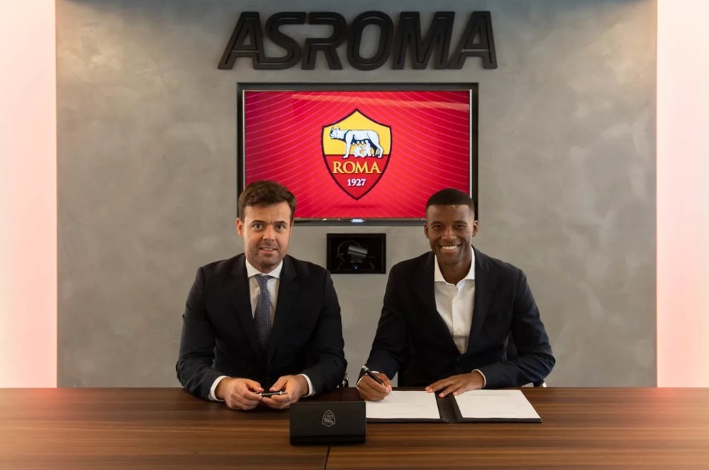 Le prime parole di Wijnaldum in giallorosso. Twitter/ASRoma