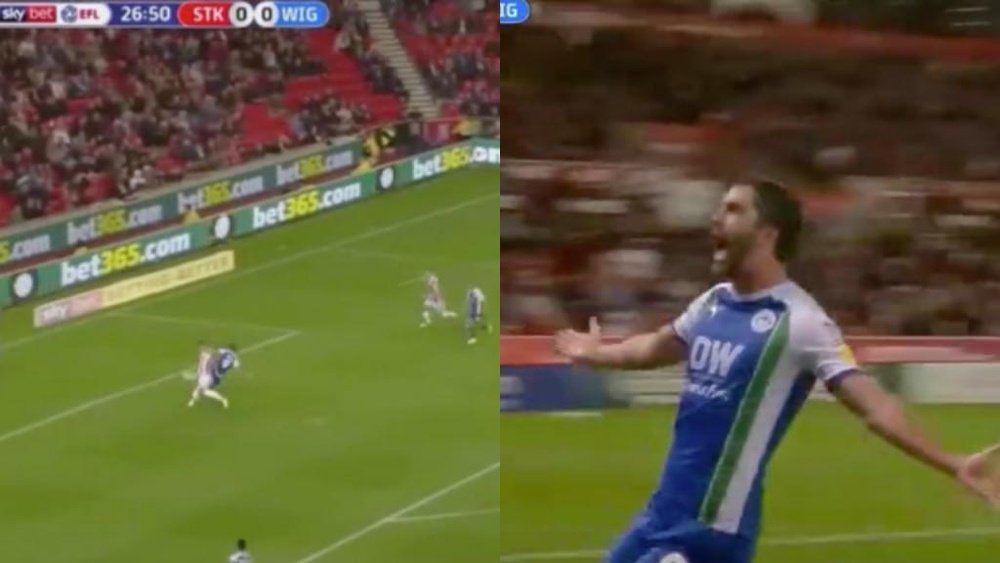 Will Grigg marque toujours ses buts. Capture/Sky