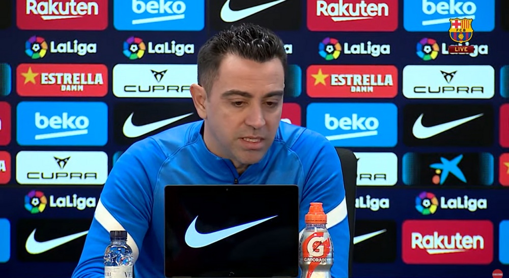 Xavi habló en rueda de prensa. Captura/BarçaTV