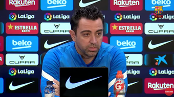 Xavi in conferenza stampa. FCBarcelona