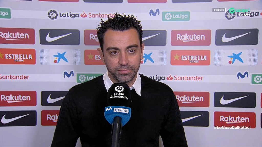 Xavi speaks ahead of Elche v Barca. Screenshot/Movistar