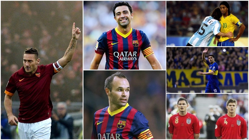 Xavi, Totti, Iniesta, Riquelme, Gerrard, Lampard, Ronaldinho y Messi. BeSoccer