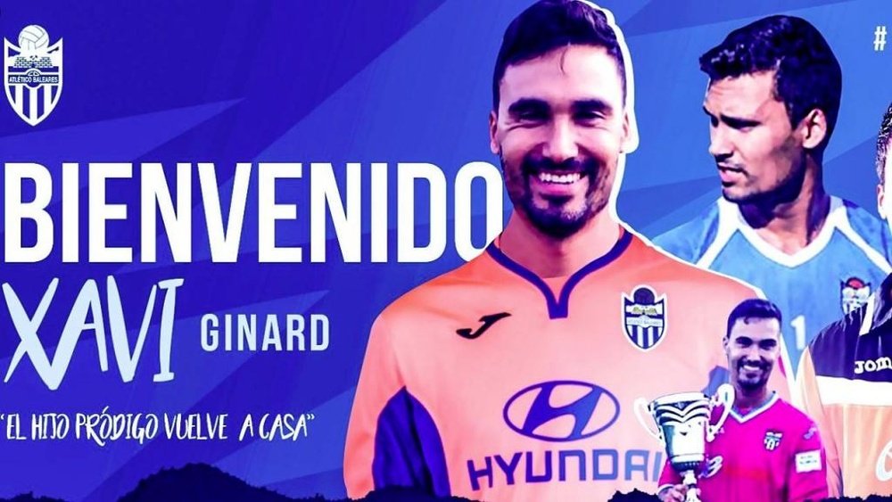 Ginard se unió de nuevo a las filas del Atlético Baleares. Twitter/atleticbalears