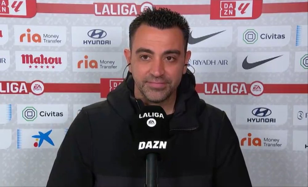 Xavi habló tras la victoria. Captura/DAZN