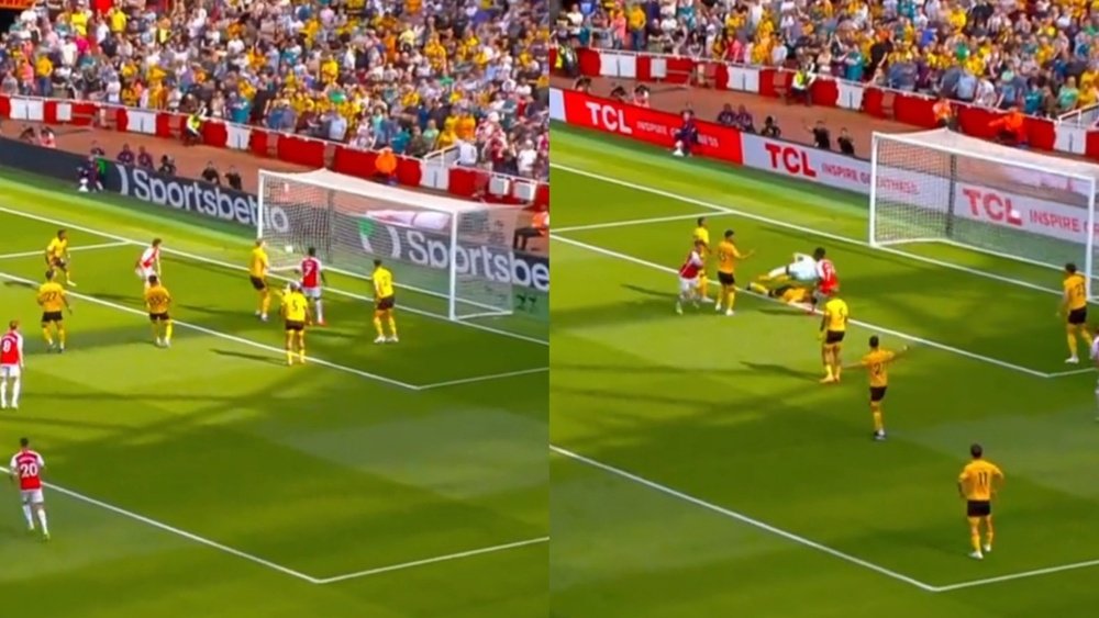 Xhaka strikes twice for Arsenal. Screenshot/DAZN