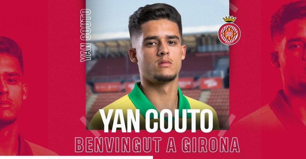 El City cede a Yan Couto al Girona. Twitter/GironaFC