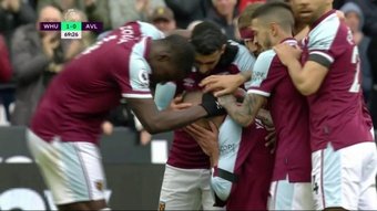 Yarmolenko scored in West Ham's win against Aston Villa. Screenshot/Canal+