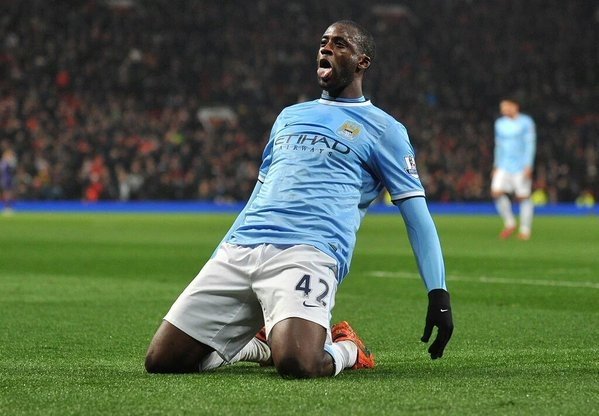 Yaya Touré celebra un gol con el Manchester City. Twitter