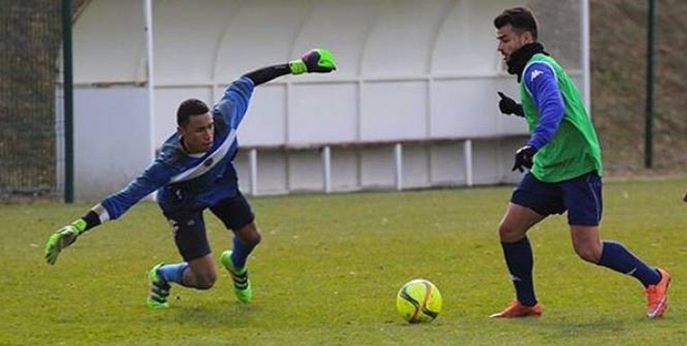 Yehvann Diouf, en un entrenamiento del Troyes. SporteVai