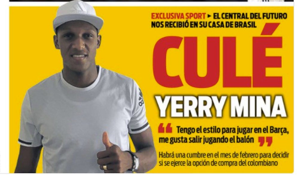Yerry Mina se ve en el Barça. Sport