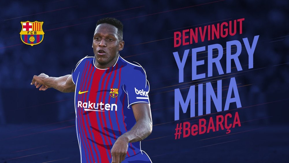 Yerry Mina, nuevo jugador del Barcelona. FCBarcelona