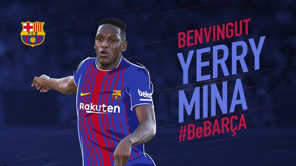 Mina has finally completed his move to the Camp Nou FCBarcelona