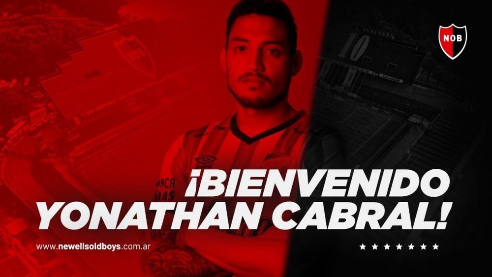 Yonathan Cabral jugará en Newell's Old Boys. Twitter/Newells