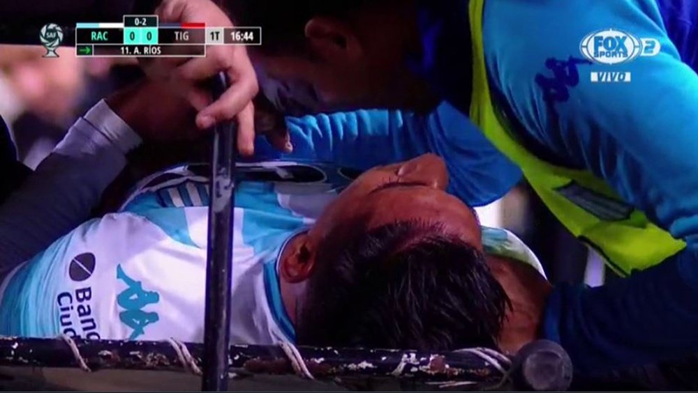 Zaracho cayó lesionado en el primer tiempo frente a Tigre. Captura/FOXSports