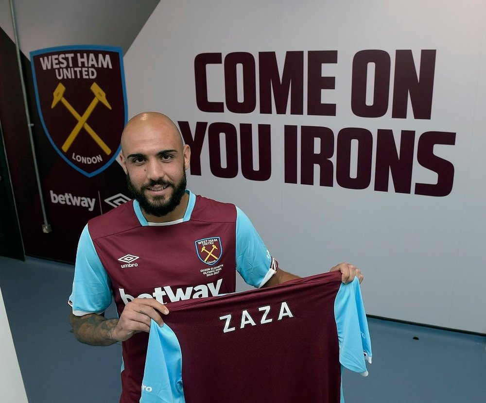 Zaza on the day of his official presentation at West Ham. West Ham Utd