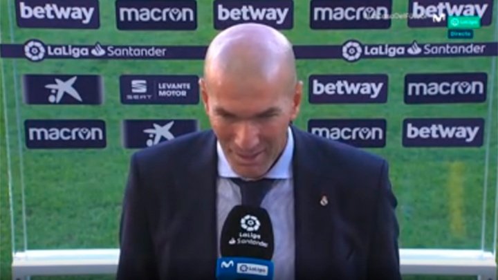 Zidane falou após a vitória do Real Madrid. Captura/MovistarLaLiga