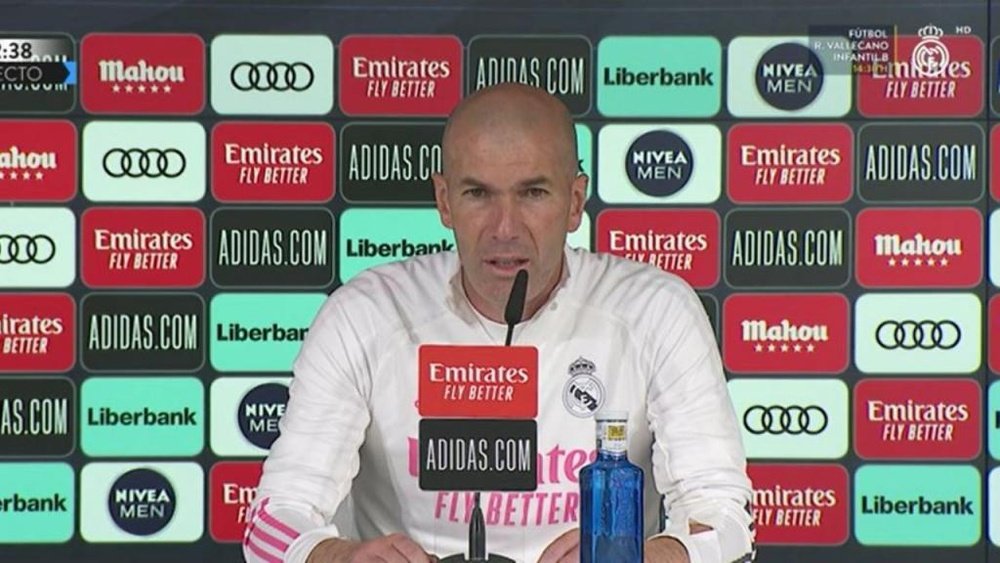 Zidane falou sobre o Elche e a volta de CR7. Captura/RealMadridTV