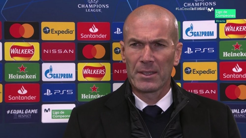 Zidane acknowledged Chelsea were the better team. Captura/MovistarLigadeCampeones