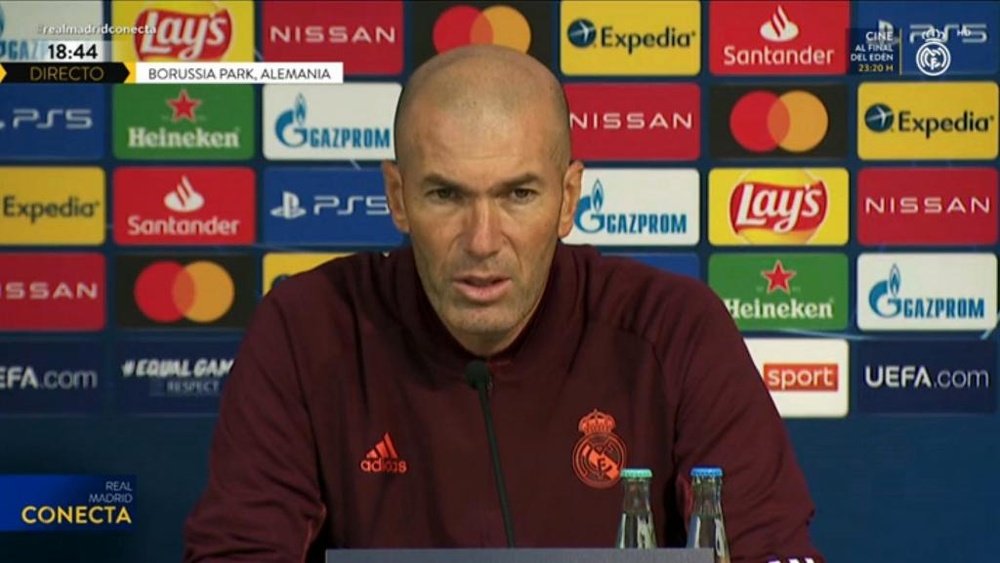 Zidane falou em coletiva antes de enfrentar o Mönchengladbach. Captura/RealMadrid