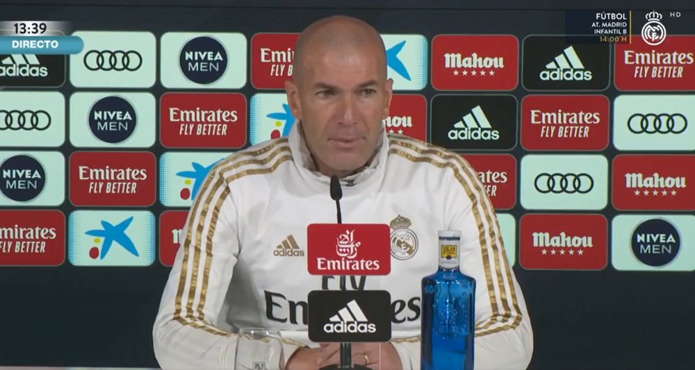 Zinedine Zidane spoke to the press ahead of Real Madrid's LaLiga clash. Screenshot/RealMadridTV