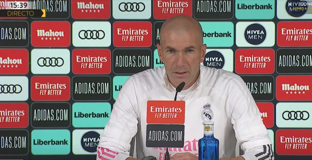 Zinedine Zidane, en rueda de prensa antes del partido contra el Villarreal. Captura/RealMadrid