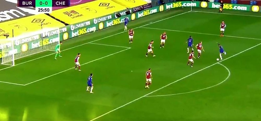 Ziyech scored for Chelsea. Screenshot/DAZN