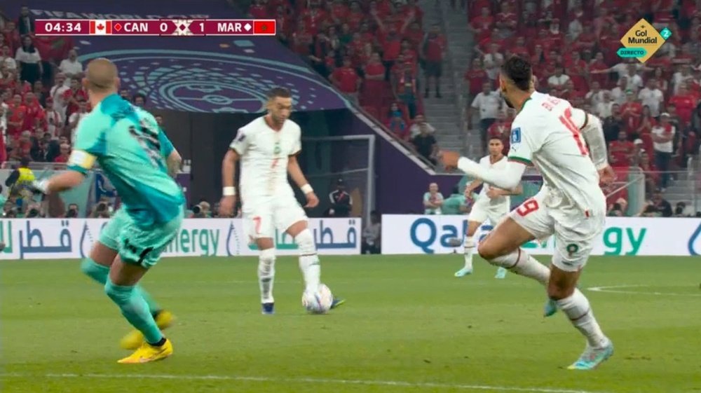 Gol di Ziyech. CapturaGolMundial