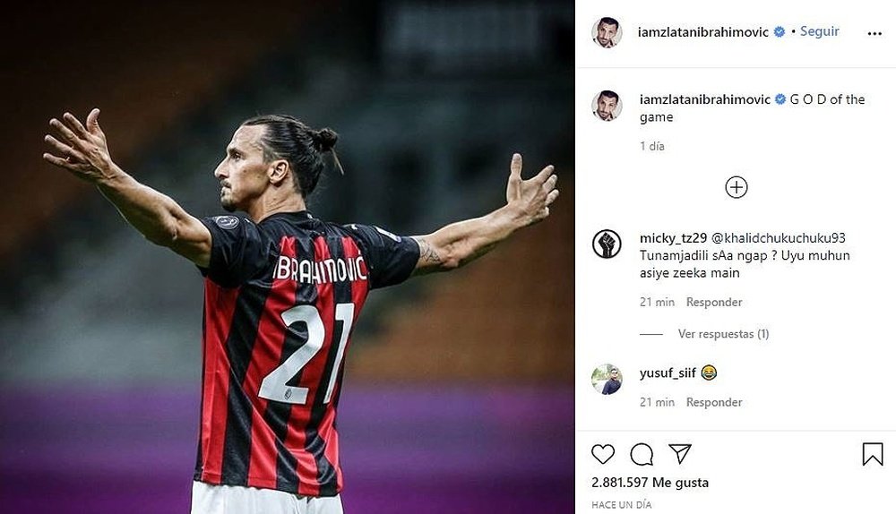 Ibrahimovic presumió de partidazo en las redes. Instagram/iamzlatanibrahimovic