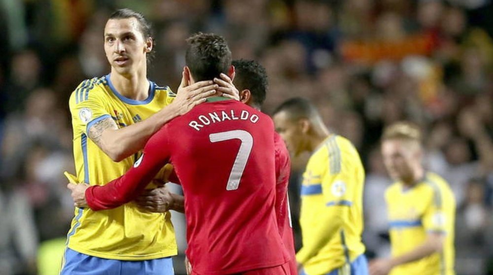 Zlatan Ibrahimovic e Cristiano Ronaldo estão na lista dos maiores artilheiros da Eurocopa. EFE