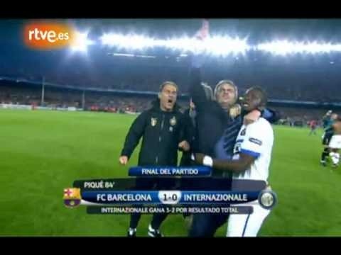 Celebracion Mourinho vs. Barcelona 28/4/2010
