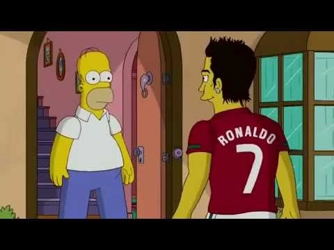 Cristiano Ronaldo hace un tunel a Homer Simpson