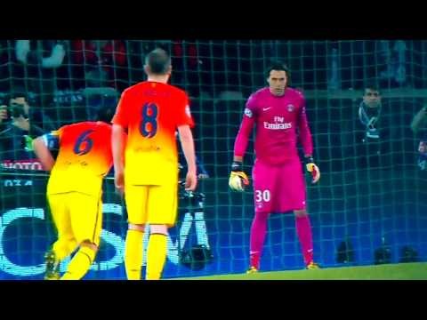 Xavi Penalty Goal (Paris SG 1-2 Barcelona) 02.04.2013