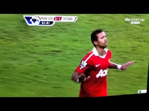 Manchester United - Stoke City Goal Nani 2-1 04-01-11 HD 720p