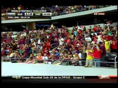 David Villa goal | FC Barcelona 1-0 Club America | 6/8/2011
