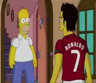 Cristiano Ronaldo haciendo tunel a Homero Simpson