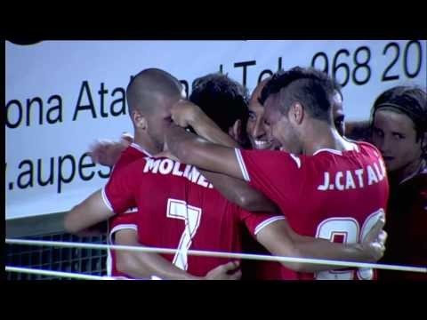 Gol de Molinero (1-0) en el Real Murcia - Racing de Santander