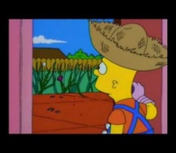 Bart y lisa en el jardin de atras