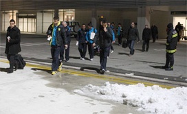 La nieve despidió al Barça antes de subir al avión 