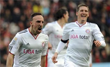Ribery celebra su gol con el Bayern 
