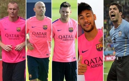 Mathieu, Mascherano, Messi, Neymar y Luis Suárez