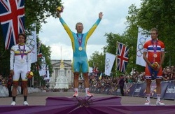 El podio del ciclismo en Londres