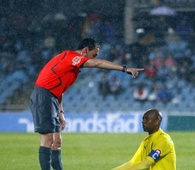 Marcos Senna tendido en el suelo, Getafe vs Villarreal