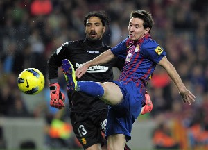 Messi y Aouate, Barcelona vs Mallorca