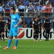 Los jugadores del Málaga celebran uno de los goles ante el Zenit