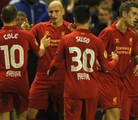 Los jugadores del Liverpool celebran un gol ante el Young Boys