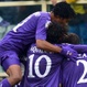 Los jugadores de la Fiorentina celebran un gol durante el partido ante el Napoli
