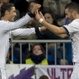 Cristiano Ronaldo y Benzema celebran uno de los goles ante el Sevilla
