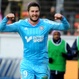 Gignac celebra su gol ante el Evian