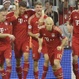 Los jugadores del Bayern celebran uno de sus goles ante el Barcelona